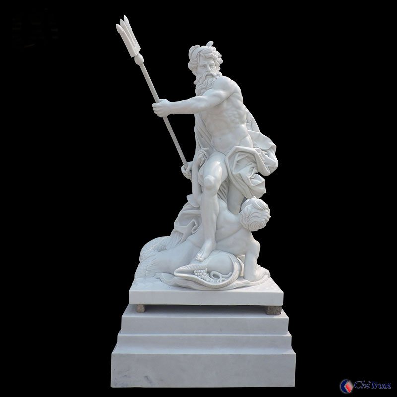 White marble life-size garden sculpture